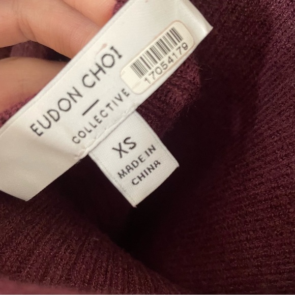 Eudon Choi Collective Elegant Burgundy Fringe Sweater Dress Size XS academia - Picture 3 of 6